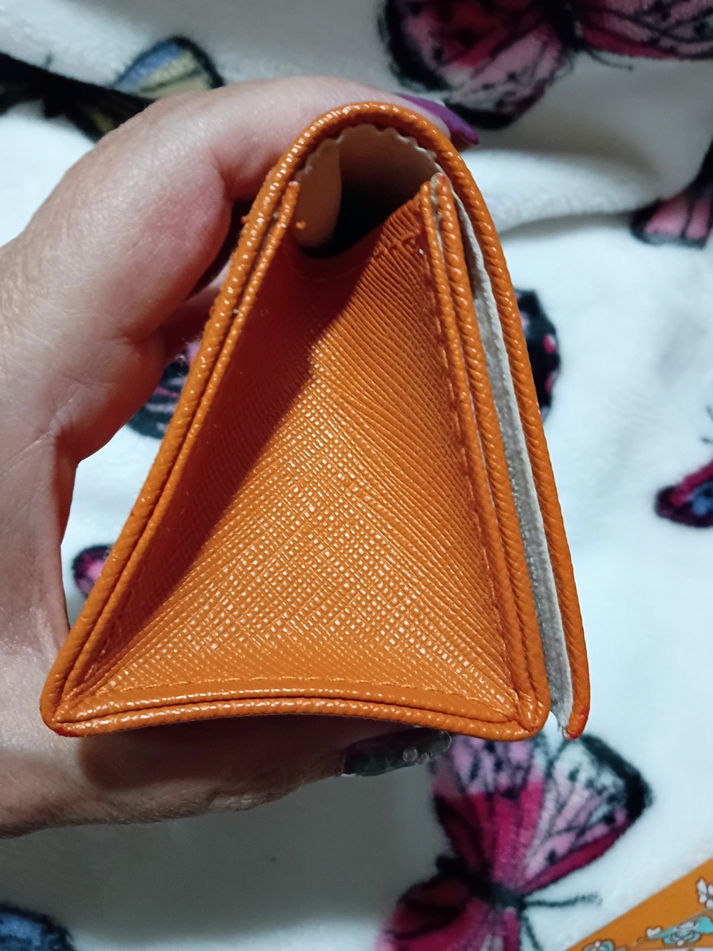 Tory Burch Orange Saffiano Leather Continental Wallet Like New - Picture 8 of 9